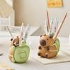 Resin Craft Pencil Storage Box Capybara Stationery Organizer Desk Pen Holder  Desktop Decoration