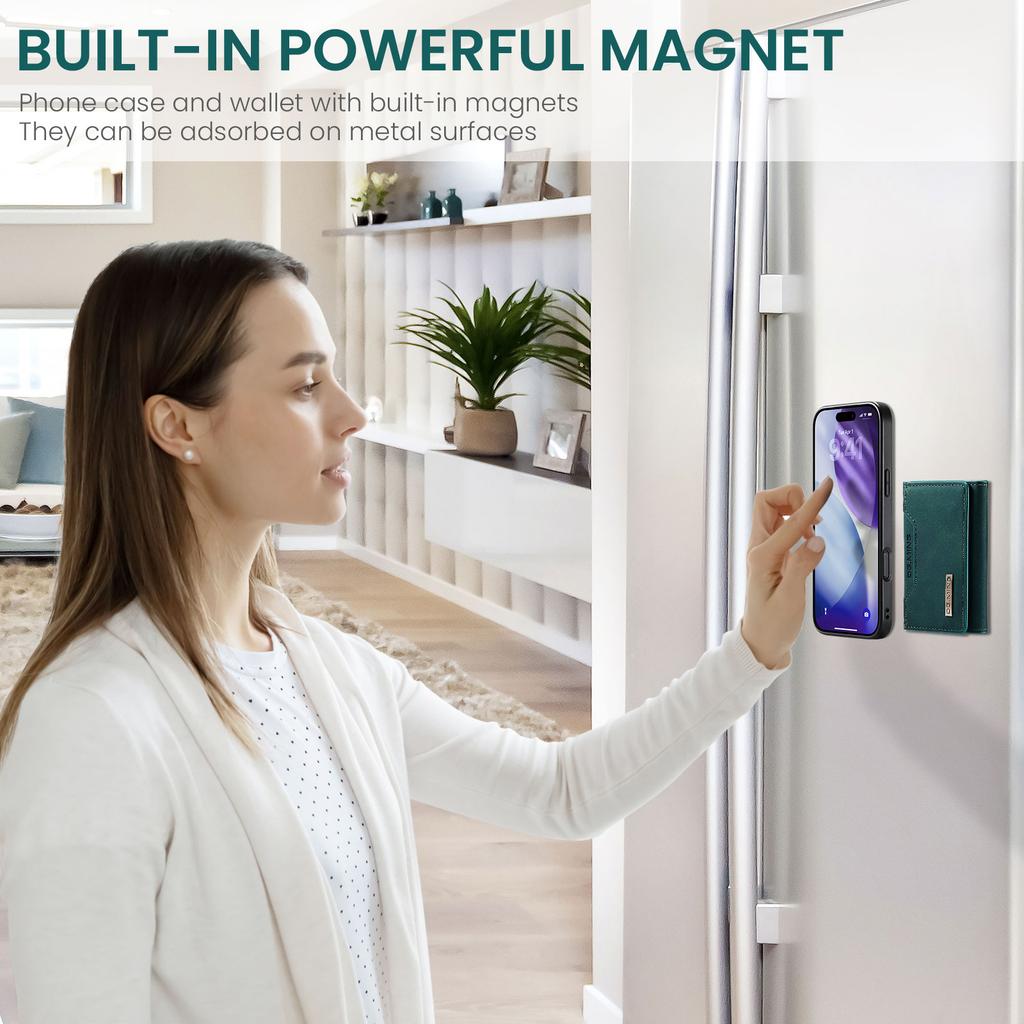 2 v 1 Magnetická kožená luxusní peněženka s přihrádkami na karty pouzdro pro IPhone 18 Pro Max 17 E 16 Plus 15 14 13 pro Magsafe Nárazuvzdorný kryt
