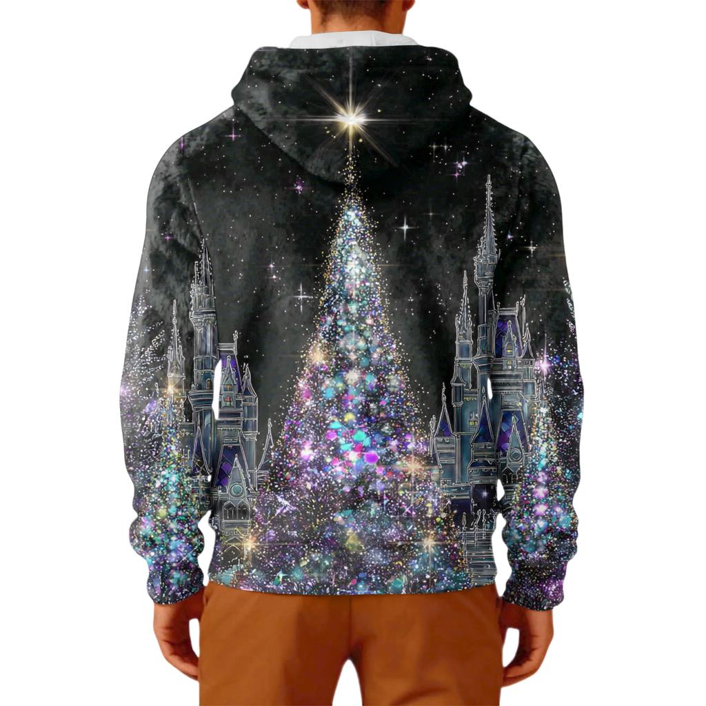 Men's Long-Sleeve Casual Flannel Hooded Sweatshirt