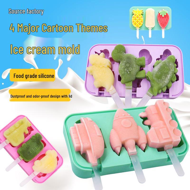 Silicone Cartoon Popsicle & Ice Cream Molds Set