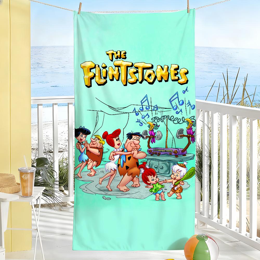 Fun The F-Flints-tones-S Cartoon Towel Soft Pool Gift For Travel Gym Shower Camping Quick Dry Sports Large Beach Towels