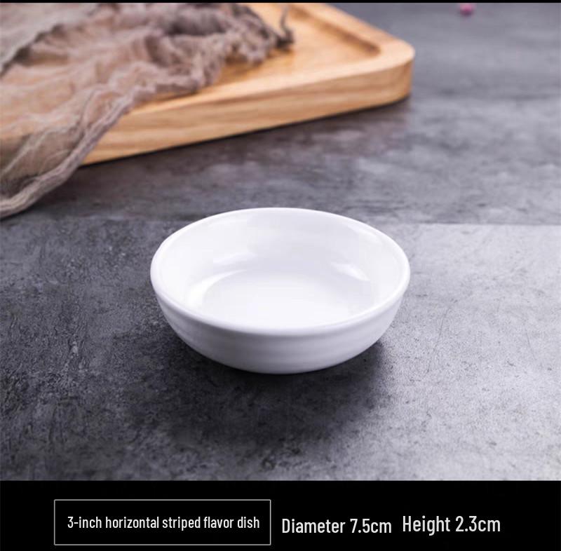 Pure White Ceramic Soy Sauce & Seasoning Dish for Hotel Use