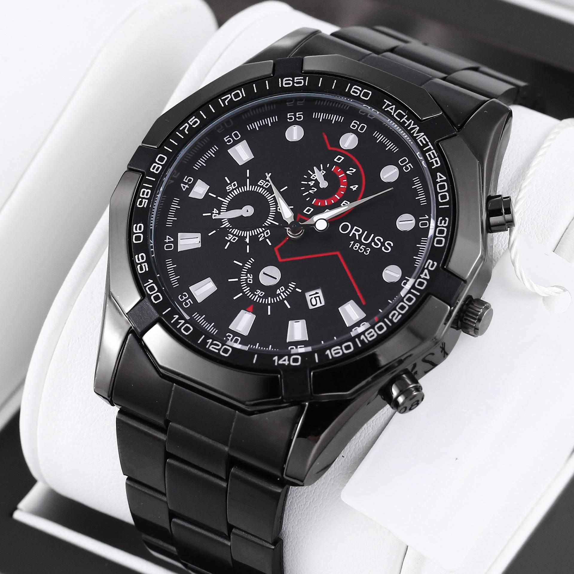 ORUSS Новые роскошные мужские часы высшего бренда с коробкой Мужские кварцевые часы