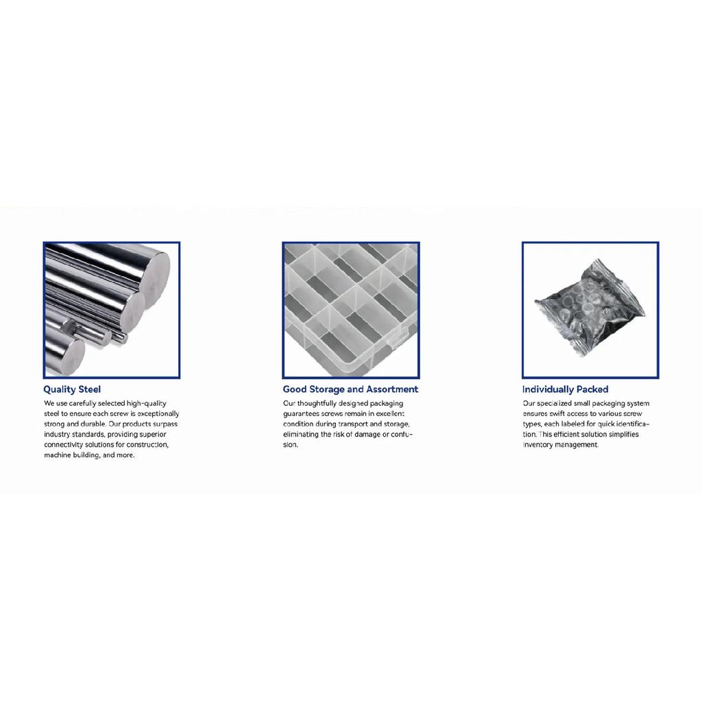 WZHUIDA 630pcs M3 304 Stainless Steel Hex Hexagon Socket Allen Button Head Screw Bolt Nut Assortment Kit ISO7380