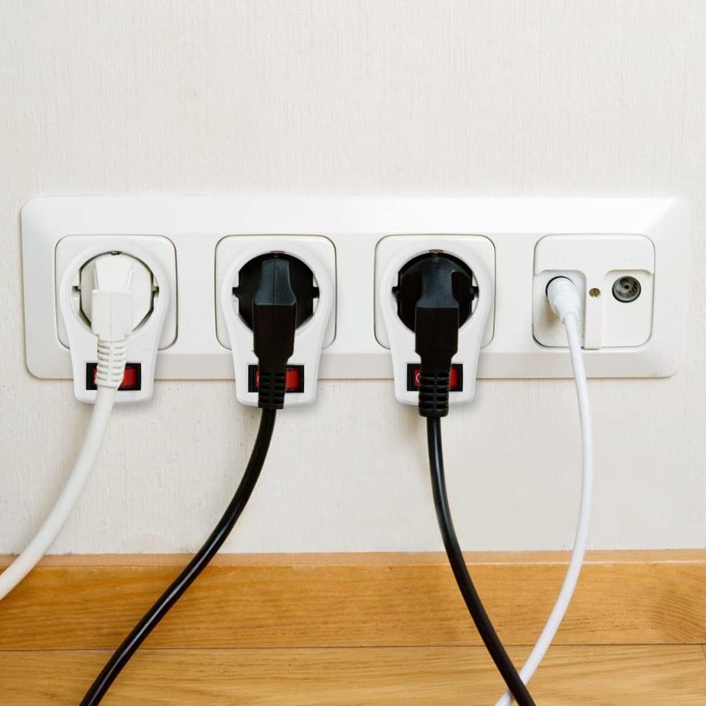 5 X European Type Conversion Socket German Standard Power Socket Converter with Switch Indicator 250 V 16 A Universal Power Adapter Socket for Travel