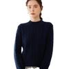 Women's High Neck Cable Knit Cashmere Sweater, Loose Fit, Solid Color, Thick Inner Layer for Autumn/Winter 2024