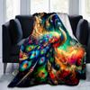 1pc Peacock in a Vibrant Dreamlike Landscape Blanket Soft Throw for Home Decor, Gift Idea, Living Room .K072