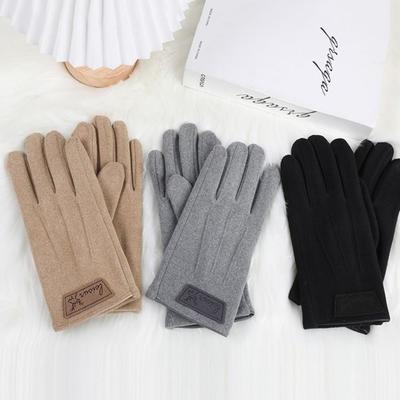 Men Gloves Keep Warm Full Finger Gloves Simple Winter Velvet Mittens  Ladies