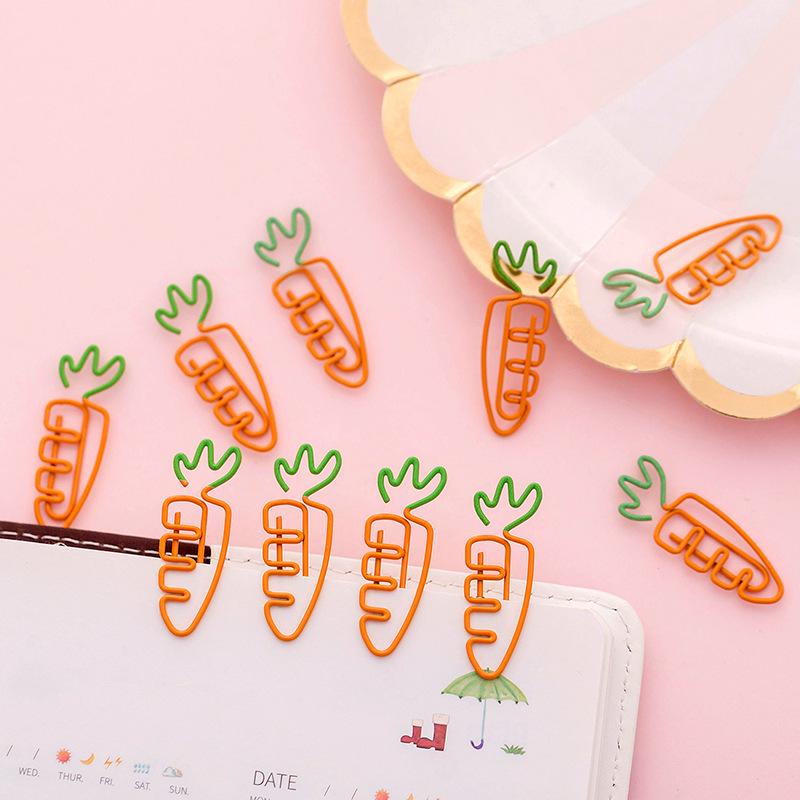 5/10/20/50 Pcs Creative Kawaii Carrot Shaped Metal Paper Clip Bookmark Stationery School Office Supply Escolar Papelaria