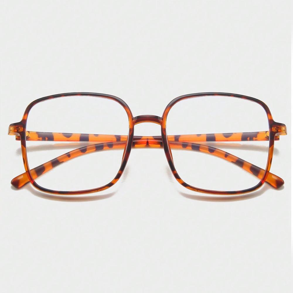 1 Pair Of Women'S Square Pc Frame Simple Large Frame Flat Light Mirror