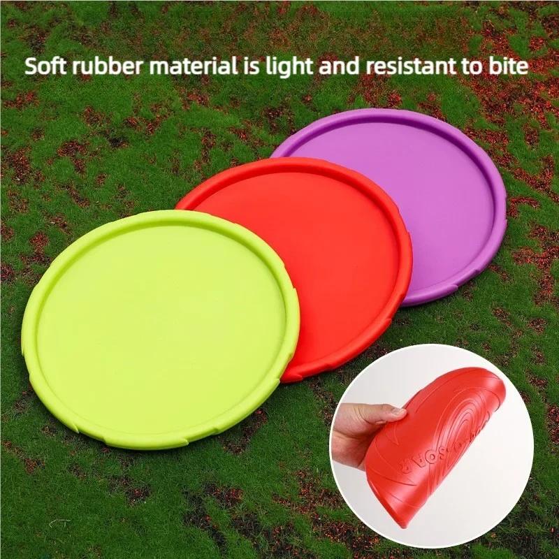 Silicone Flying Disc Toy Interactive Flying Saucer for Dogs Cats Chew Resistant Dog Frisbee Puppy Training Fun Outdoor Pet Game