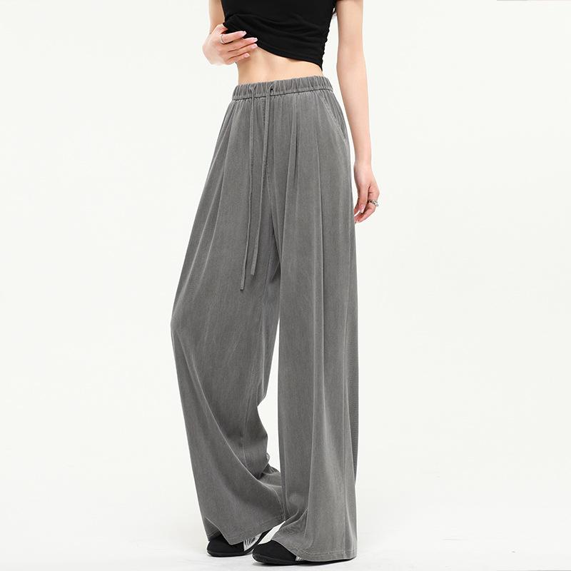Women's Tencel Blue Wide-Leg Jeans - Summer 2026 Collection, Loose, Slimming, and Drape Fit