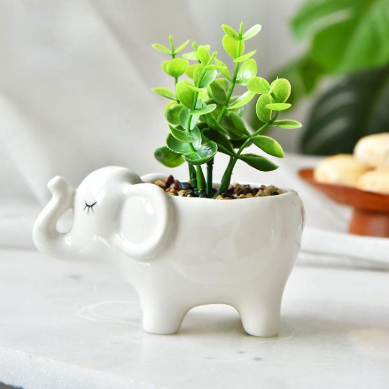 Creative Cartoon Alpaca Swan Ceramic Flowerpot Nordic Plant Pot Succulent Flowerpot Animal Shaped Pots Home Decoration Ornaments