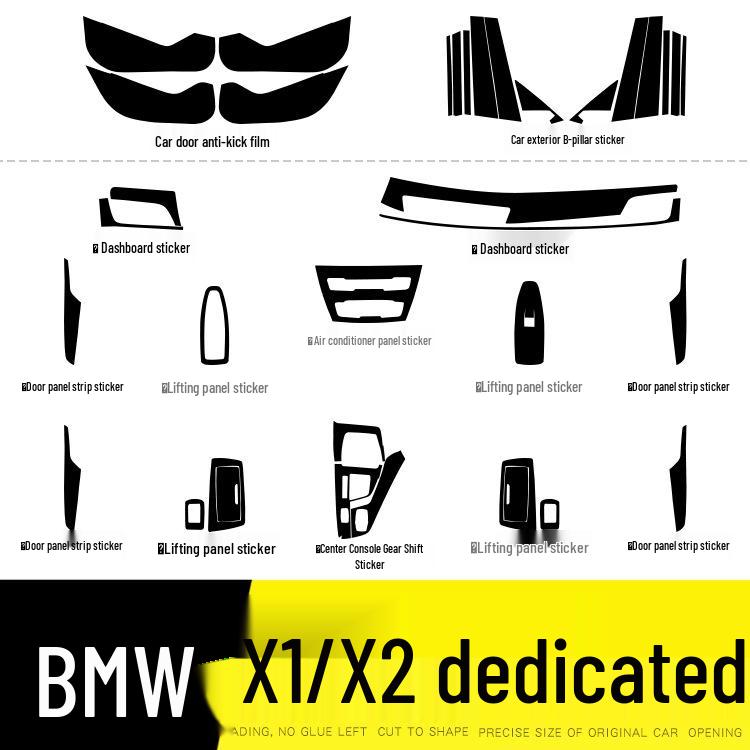BMW X1/X2 Carbon Fiber Interior Anti-Kick Sticker (2016-2020) - Transparent TPU Console Protector