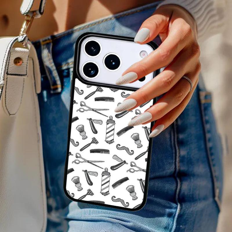 Barber Shop Hair Stylist Salon Bumper Phone Case For iPhone 17 Air 14 15 13 12 Max Cover For Apple 16 16e 11 Pro Max Plus