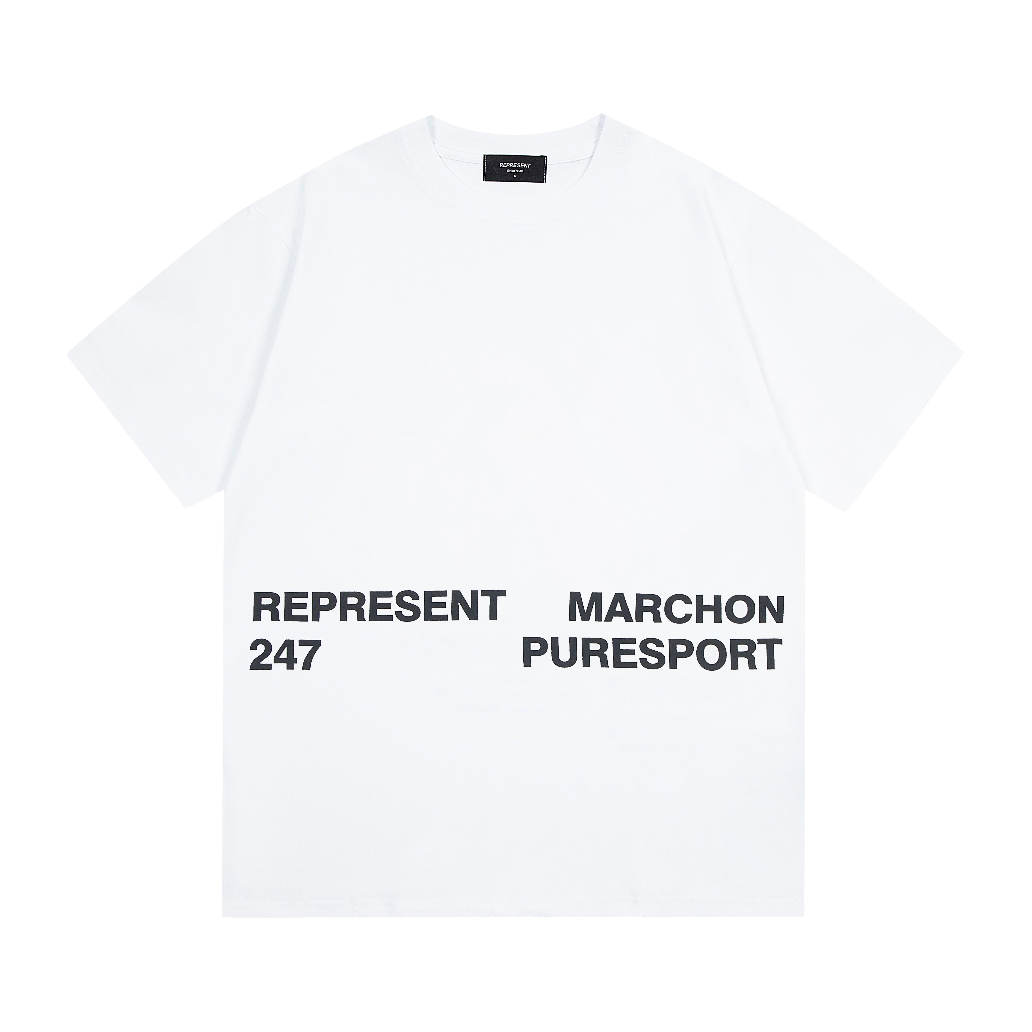 Summer Men s and Women s Represent MARCHON PURESPORT T-Shirt Minimal Streetwear S белый