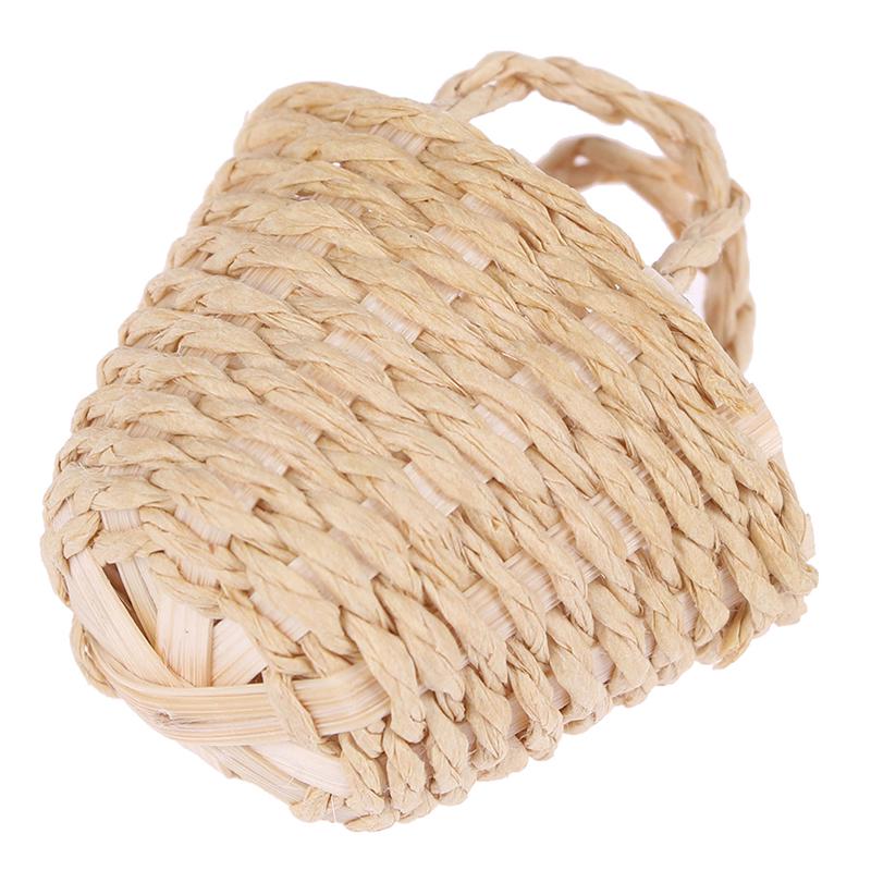 1:12 Dollhouse Mini Rattan Hand-Woven Vegetable Food Storage Basket Doll Decor