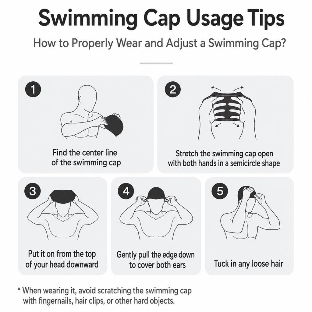 Silicone Swim Cap High Elasticity Waterproof Swimming Hat Ear Protection Comfortable Fit Stretchable Material Durable Design