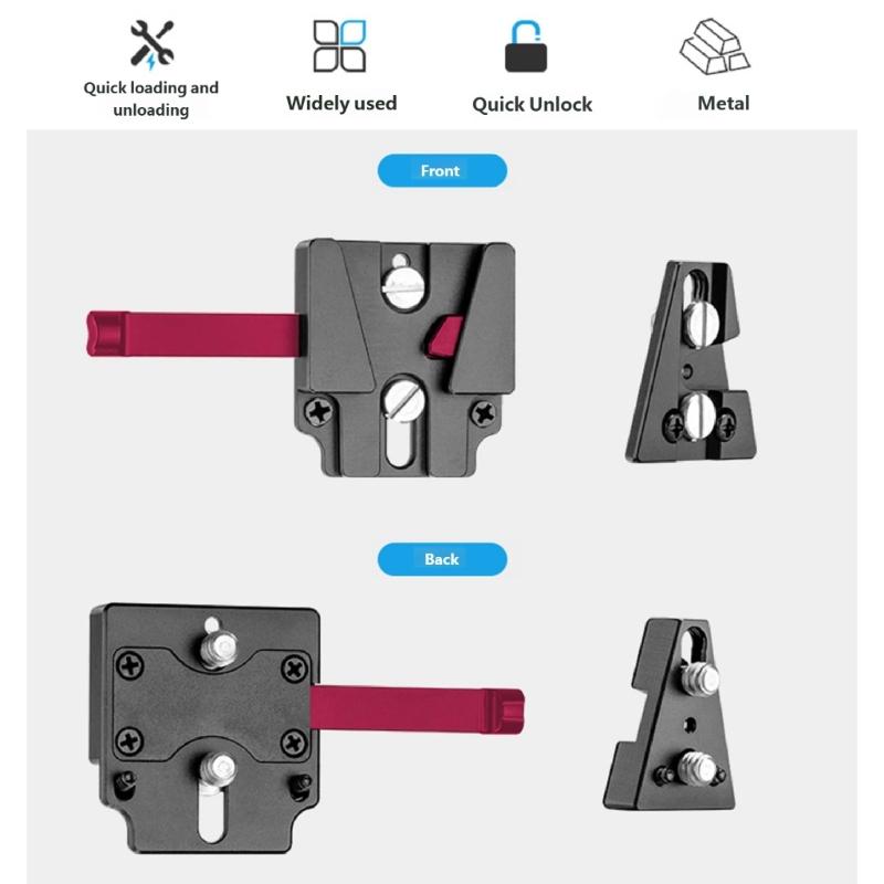 Quick Release Mounting Plate for Camera Cage Featuring V Type Design Aluminum Alloy for Fast Setup in Studios