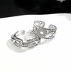 Delicate Pig Nose Flash Diamond Zir*****Pen Ring Set Light Luxury High Sense Cold Wind Personality Ring Woman