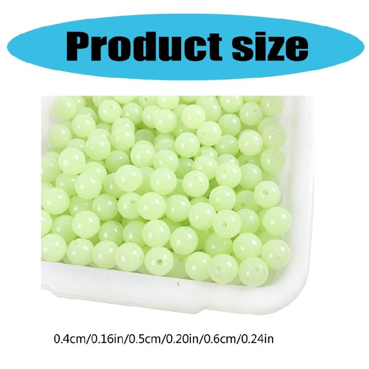 100Pcs Hard Fishing Beads Stopper Luminously Round Fishing Space Beans Stops Luminously  Fishing Line Beads Lure Accessories