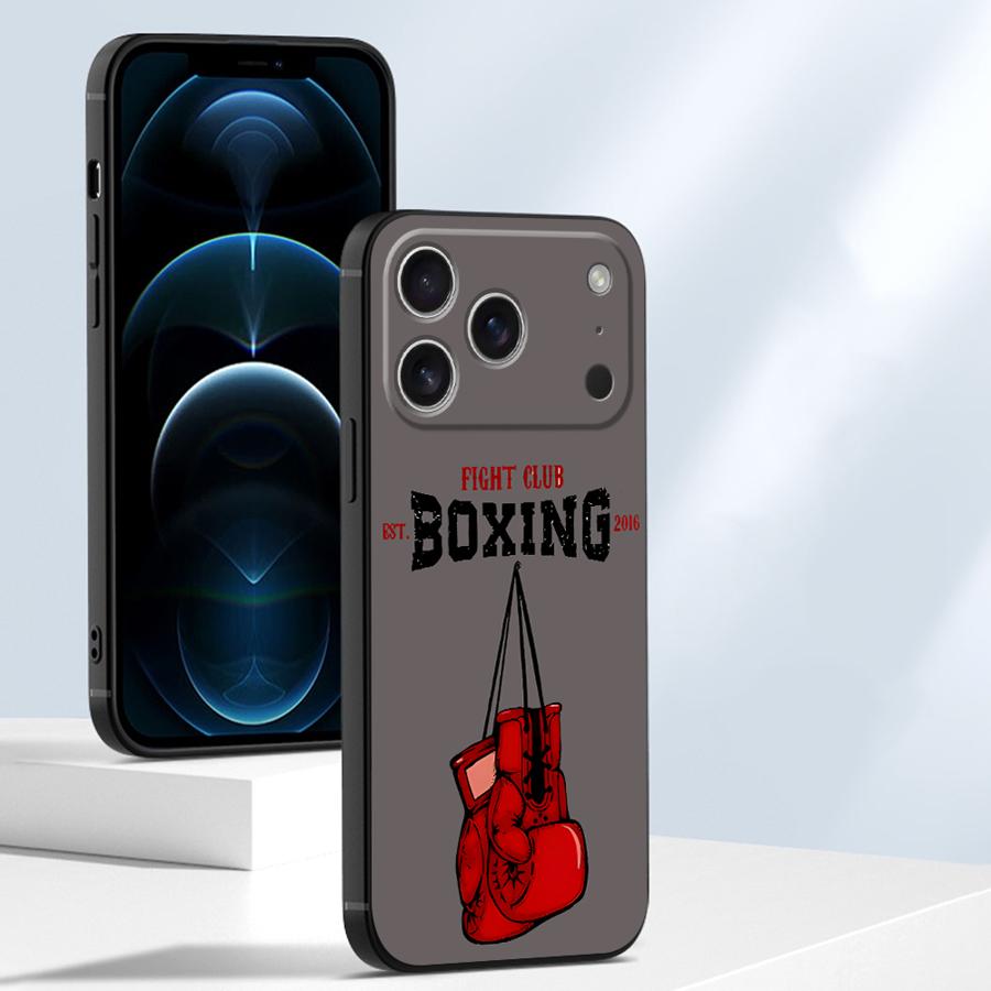 Funda Phone Cover Case for Apple iPhone 17 Pro Max 15 Pro 7 8 16 13 XR XS MAX 11 Air 14 12 Cool Boxing Gloves