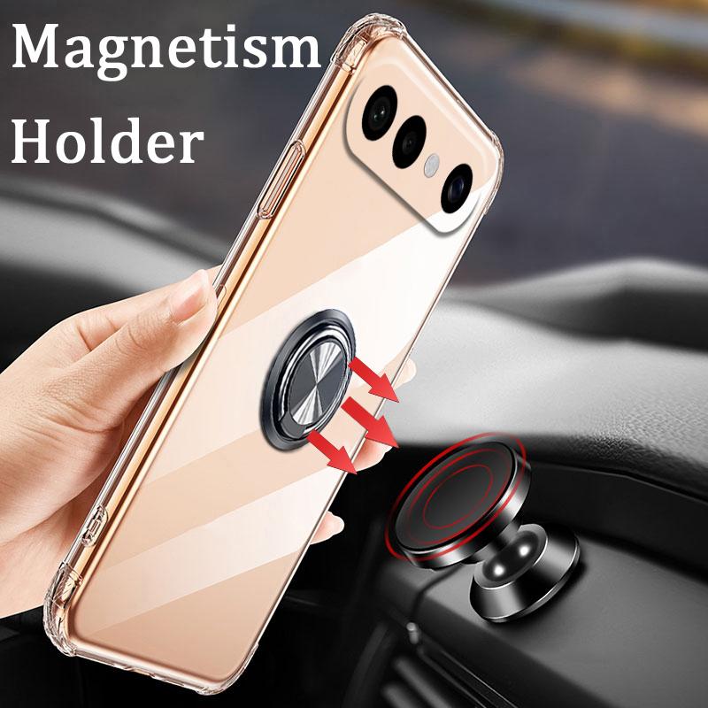 For VIVO X300 FE Case Ring Holder Ultra Thin Transparent Car Navigation Soft Silicone Clear Cover For VIVO X300 FE Phone Casing