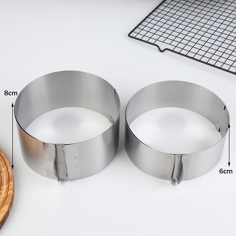 Stainless Steel 6-8Cm Adjustable Telescopic Mousse Ring Circle Mold Rustproof With Scale Round Cake Rings Reusable Baking Tool