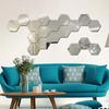 12 buc. Oglindă hexagonală din acril, autocolant de perete 3D, oglindă pentru decorarea casei, oglindă detașabilă DIY pentru ornamente de artă pentru camera de zi