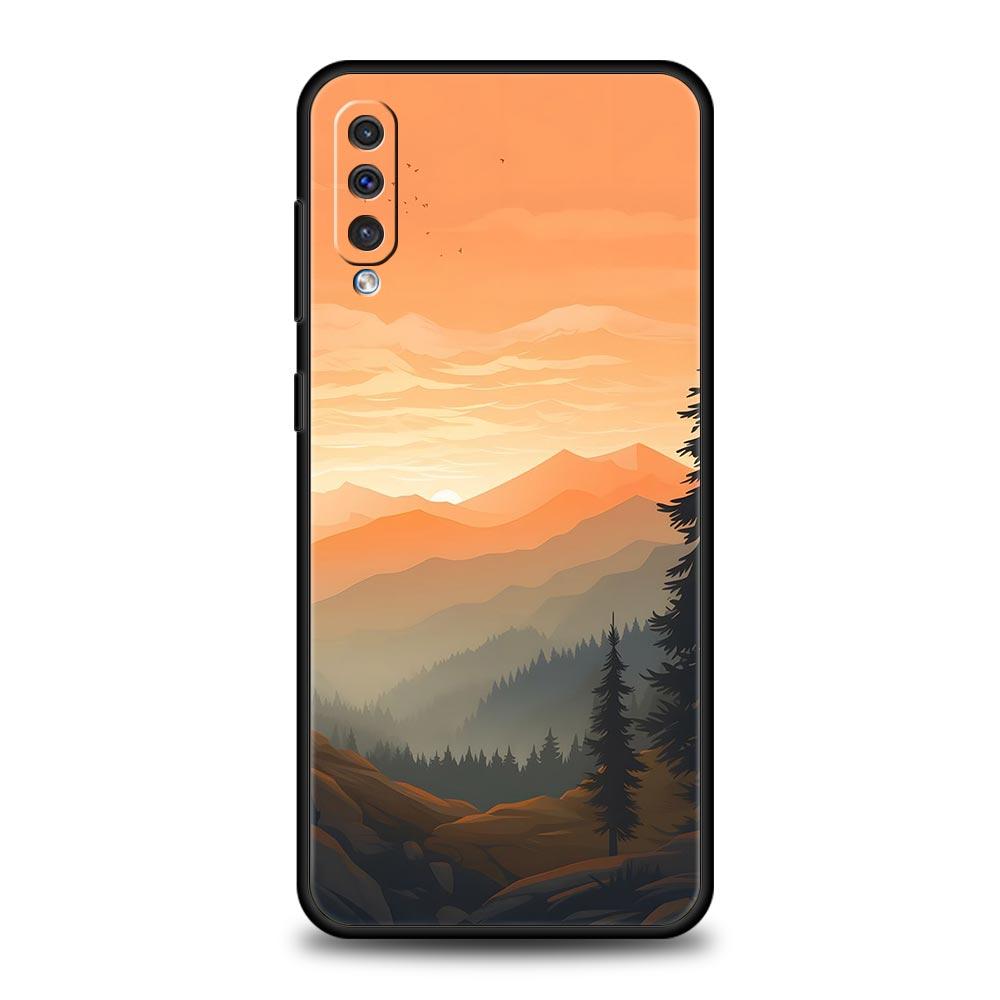 Mountain Sunrise Line Case For Samsung A56 A36 A26 A54 A52 A24 A14 A50 A72 A70 A20E A06 A12 A22 A34 A42 A32 A04s A16 5G Cover
