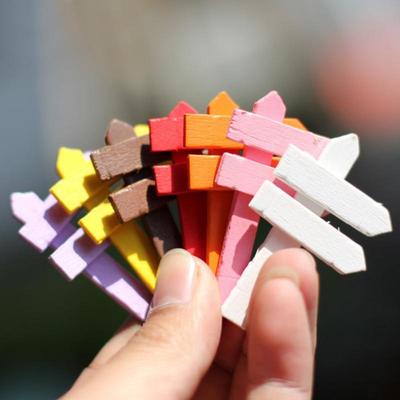 10PCS Wood Mini Colorful Road Sign Fairy Garden Home House Ornaments Miniatures Craft Micro Landscape Mini DIY Decor