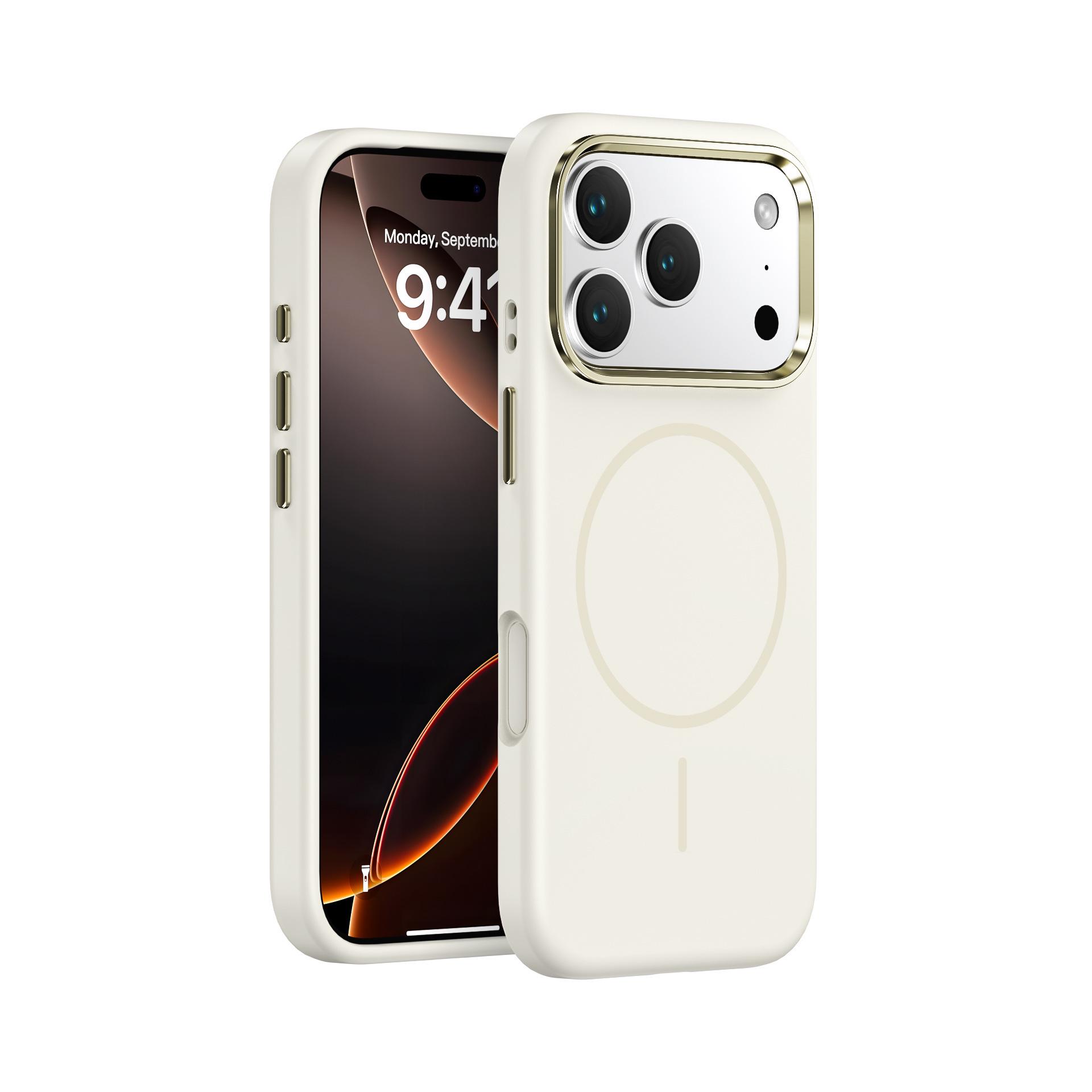 Магнитный защитный чехол из жидкого силикона для iPhone 17 Pro Max iPhone15ProMax