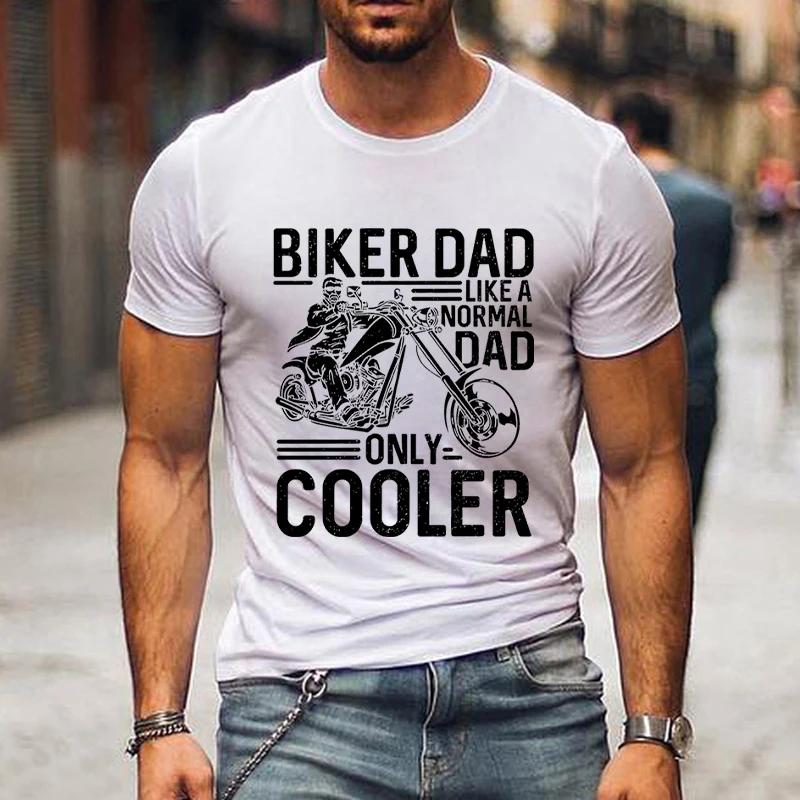 2024 Lustige Designs T-Shirts Biker Papa Nur Cooler Grafik T-Shirts Männer 90er Vintage Kleidung Vatertagsgeschenke Klassisches T-Shirt