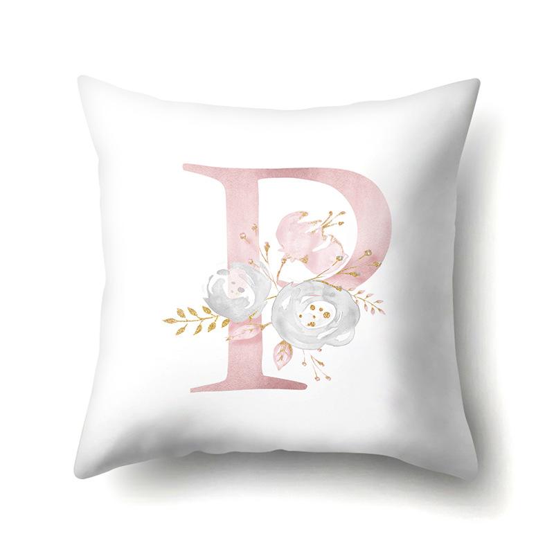 Polyester Pillowcase Automobile Decoration Home 26 English Letter Printing Pillowcase Waist Cushion Cover
