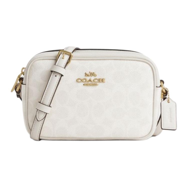 Coach Jamie 20 Logo Zip Camera Bag Women Shoulder Bag Chalk-White CY752-IMXU5 Basic Set (Bag+Dust Bag)