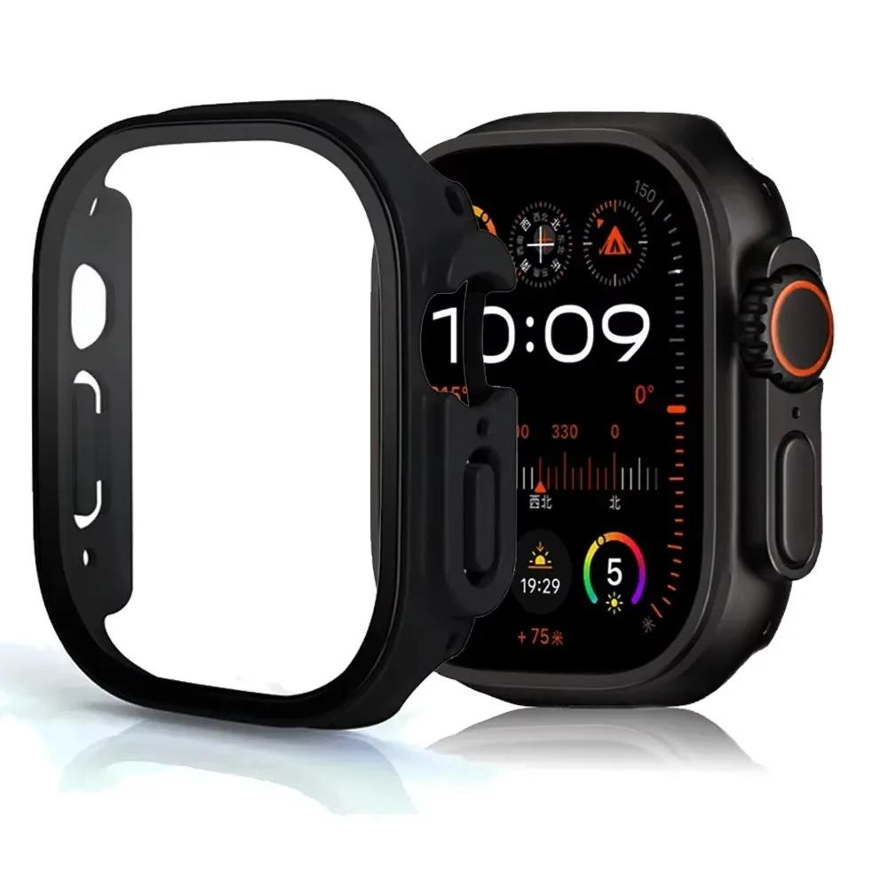 Tempered Glass+Cover For Apple Watch Ultra 3 2 1 49mm PC Bumper Screen Protector Case for iWatch Series Ultra 3 49mm Accessories