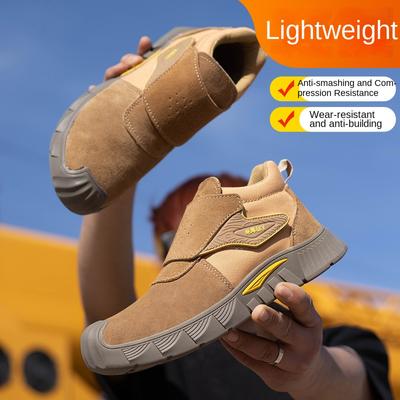 Welder's Labor Insurance Shoes Anti-scalding Anti-velvet Cowhide Safety Protective Shoes Men's Anti-smashing and Anti-piercing Labor Insurance Shoes