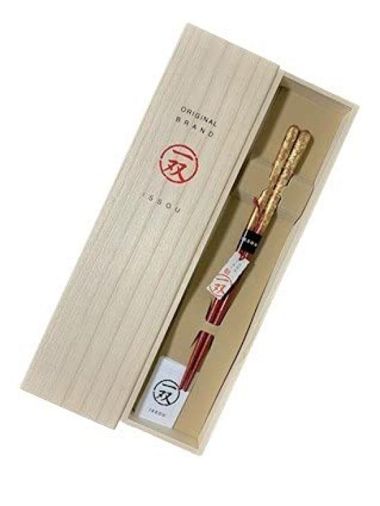 

made in One pair of for in a paulownia wood Perfect for Respect for the Aged 60th or 88th Gift-wrapped, Japan. chopsticks, Zuiun design, women,