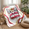 Poland Football Printed Flannel Blanket Skin Friendly Warm Decorative Throw for Indoor Couch Bed Daily Use