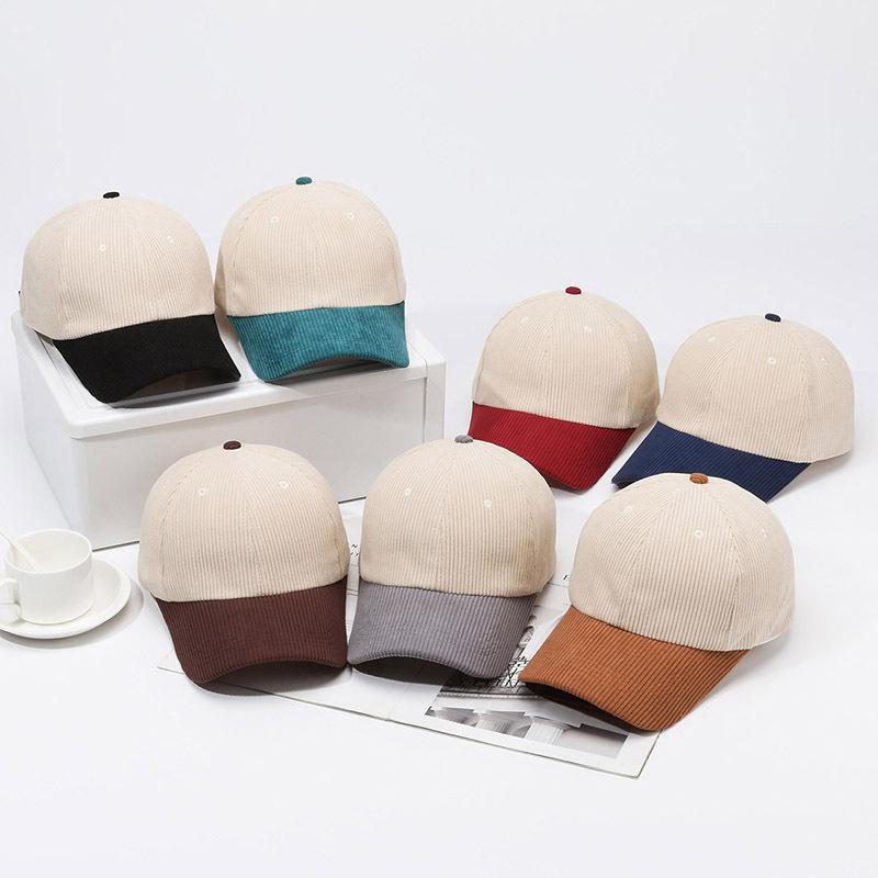 New Women Hat Letter Vintage Corduroy Baseball Cap Autumn And Winter Warm Hat Men Women Fresh Hip Hop Hat Bone Gorras