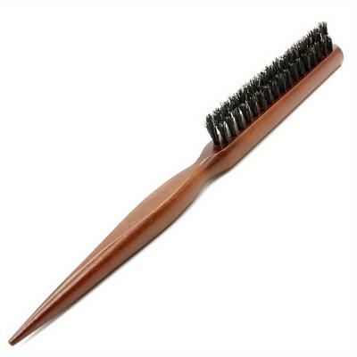 Natural Bristle Hair Fluffy Comb Wood Handle Hair Brush Anti-static Barber Hair Comb Scalp Massage Hairdresser Styling Tool