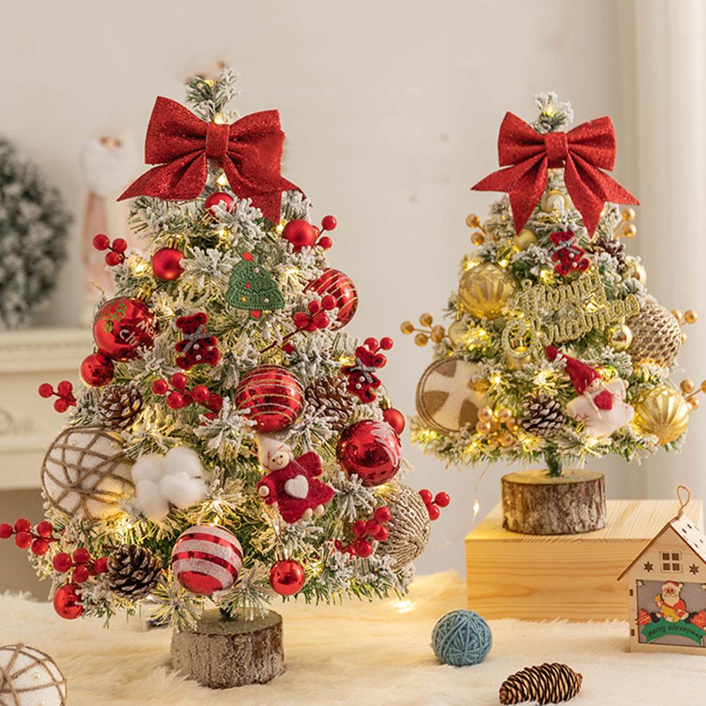 45CM Desktop Mini Small Xmas Christmas Tree with Light Home Party DIY Decor
