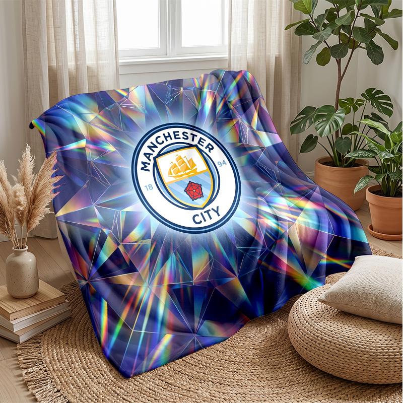 Manchester City Theme blanket Soft Flannel Blanket Plush Throw Blanket Cozy Sofa Bed Blanket for Home Decor