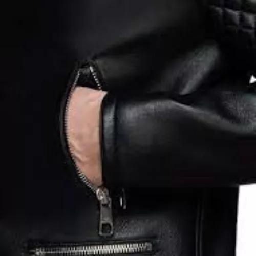 Fashionable Black Stylish Handmade Motorcycle Real Biker Men's Leather Jacket