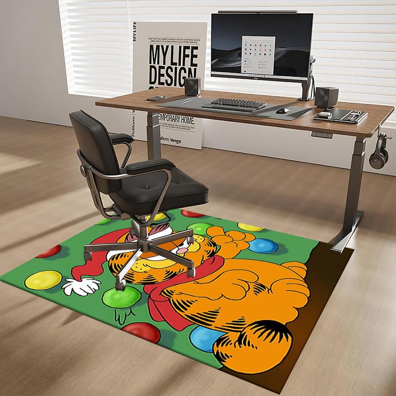1pc Garfield Christmas Edition Chair Mat, Non-Slip Rug for Office, Home Decor, Living Room, Bedroom, Game Room, Dormitory Carpet, Festive Gift, Univer