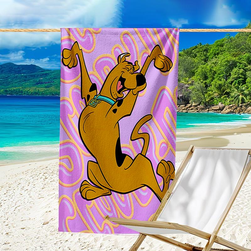 proof beach towel with a Scooby Doo pattern - soft,absorbent,quick-drying,machine washable - perfect for swimming,camping,bathing