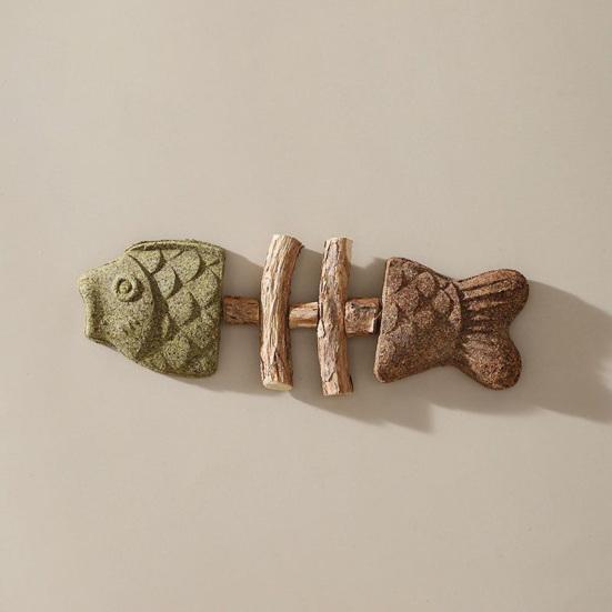 Natürliches Kauspielzeug für Katzen Fischknochen Katzenminze und Silberwein Spielzeug Sicher nur pflanzliche Inhaltsstoffe Spielzeug für die Zahngesundheit von Katzen zur Bereicherung gegen Langeweile