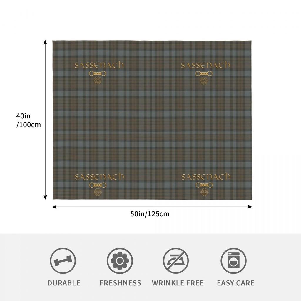 TARTAN SASSENACH Throw Blanket Stain Resistant Cozy Warm Blanket
