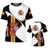 Camiseta Gráfica Vintage de España para Hombre Camisetas con Estampado 3D de la Bandera Española Tops de Manga Corta Oversize Streetwear Camisetas de Cuello Redondo