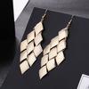[Fashion Trendy Metal Fringe Long Drop Earrings Exaggerated Elegant Ear Hooks Earrings]